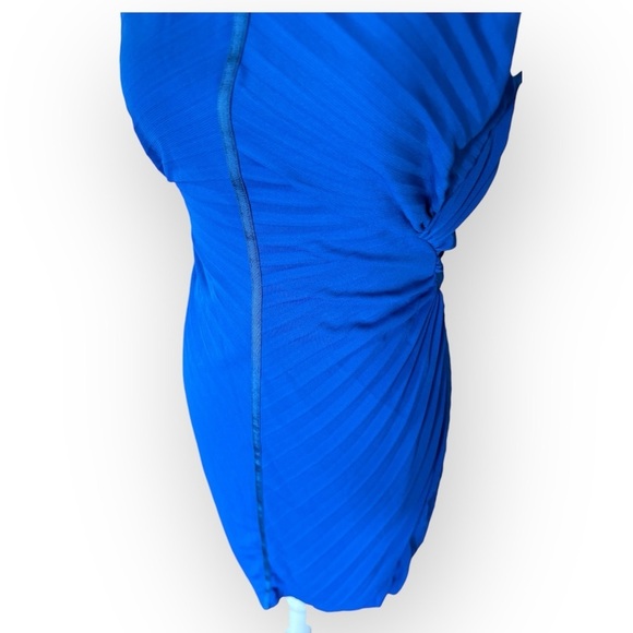 Halston Heritage SL Sunburst Pleat Sheath Dress Sz 8 - Picture 7 of 10